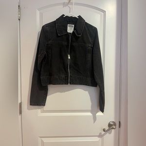 New Garage Black Cropped Zip Front Jacket with tags